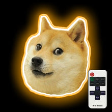Charger l'image dans la galerie, shibe doge face neon sign