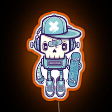 Charger l'image dans la galerie, Skull Bot RGB neon sign orange