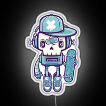 Charger l'image dans la galerie, Skull Bot RGB neon sign white