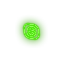Charger l'image dans la galerie, green skype social network brand logo led neon factory