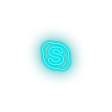 Charger l'image dans la galerie, ice_blue skype social network brand logo led neon factory