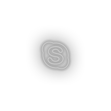 Charger l'image dans la galerie, white skype social network brand logo led neon factory