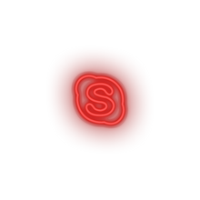 Charger l'image dans la galerie, red skype social network brand logo led neon factory