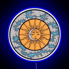 Charger l'image dans la galerie, Sun and moon RGB neon sign blue