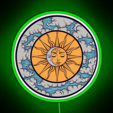Charger l'image dans la galerie, Sun and moon RGB neon sign green
