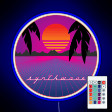 Charger l'image dans la galerie, Synthwave Sunset RGB neon sign remote