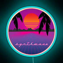 Charger l'image dans la galerie, Synthwave Sunset RGB neon sign lightblue