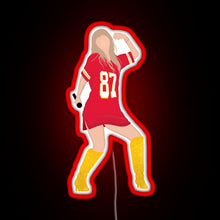 Charger l'image dans la galerie, Taylor Swift x Travis Kelce Jersey RGB neon sign red