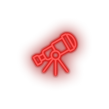 Charger l'image dans la galerie, red telescope led adventure astronomy observation outer space space telescope view neon factory