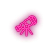 Charger l'image dans la galerie, pink telescope led adventure astronomy observation outer space space telescope view neon factory
