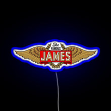 Charger l'image dans la galerie, The James Motorcycles Wings RGB neon sign blue