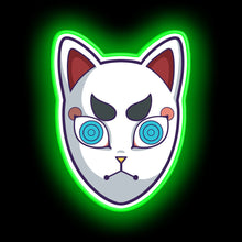 Charger l'image dans la galerie, Tomioka neon light Giyu Kitsune Mask