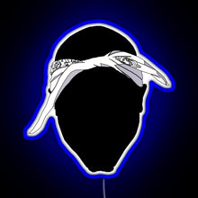 Charger l'image dans la galerie, Tupac Bandana Black RGB neon sign blue