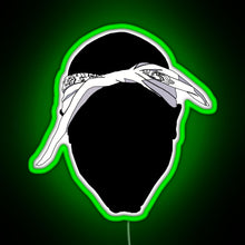 Charger l'image dans la galerie, Tupac Bandana Black RGB neon sign green