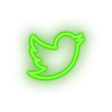 Charger l'image dans la galerie, green twiter social network brand logo led neon factory
