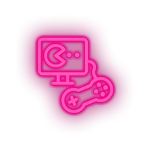 Charger l'image dans la galerie, pink video game controller monitor led neon factory