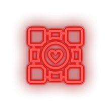 Charger l'image dans la galerie, red video game logo companion cube led neon factory
