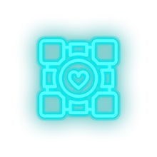 Charger l'image dans la galerie, ice_blue video game logo companion cube led neon factory