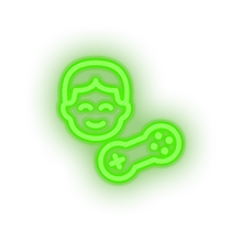 Charger l'image dans la galerie, green video game person face human controller led neon factory