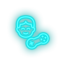 Charger l'image dans la galerie, ice_blue video game person face human controller led neon factory