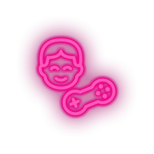 Charger l'image dans la galerie, pink video game person face human controller led neon factory