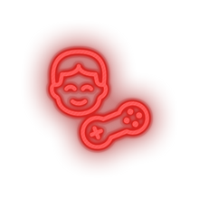 Charger l'image dans la galerie, red video game person face human controller led neon factory