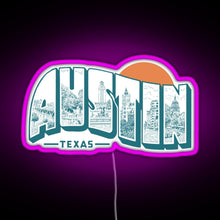 Charger l'image dans la galerie, Vintage Austin Texas RGB neon sign  pink