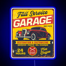Charger l'image dans la galerie, Vintage Full Service Garage Sign RGB neon sign blue