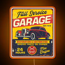 Charger l'image dans la galerie, Vintage Full Service Garage Sign RGB neon sign orange