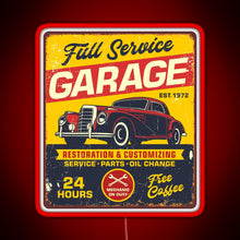 Charger l'image dans la galerie, Vintage Full Service Garage Sign RGB neon sign red