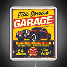 Charger l'image dans la galerie, Vintage Full Service Garage Sign RGB neon sign white