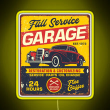Charger l'image dans la galerie, Vintage Full Service Garage Sign RGB neon sign yellow