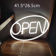Charger l'image dans la galerie, white neon sign OPEN bar