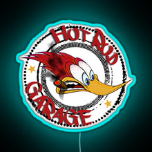 Charger l'image dans la galerie, Woodys Hot Rod Garage RGB neon sign lightblue