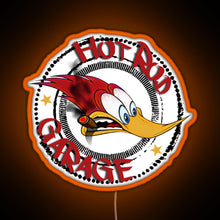 Charger l'image dans la galerie, Woodys Hot Rod Garage RGB neon sign orange