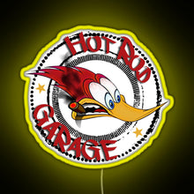 Charger l'image dans la galerie, Woodys Hot Rod Garage RGB neon sign yellow