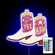 Charger l'image dans la galerie, YeeHaw Cowboy Boots RGB neon sign remote