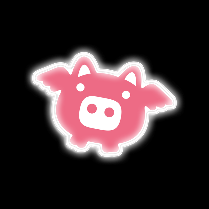 Signe du néon de cochon rose volant USD165