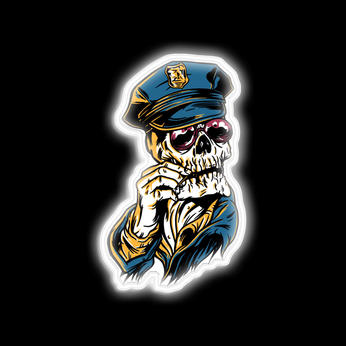 Squelette Officier de police Halloween 2020 Illustration du néon USD165