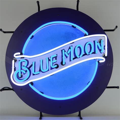 Signe de néon de la lune bleue