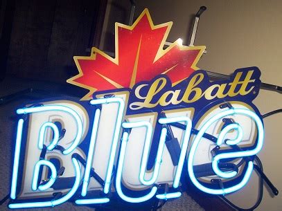 Signe de néon bleu labatt