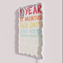 Charger l&#39;image dans la galerie, Anniversary Sobriety Celebration One Year Sober Recovery Milestone Neon Sign