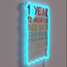 Charger l&#39;image dans la galerie, Celebrate one year of sobriety with vibrant anniversary neon decor.