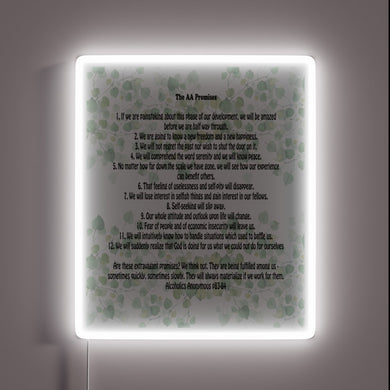 Recovery Guidance in Bright Neon, Inspired by 12 Step Tradition