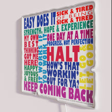 Charger l&#39;image dans la galerie, Recovery Inspiration Neon Sign with 12 Step Program Motivational Slogans
