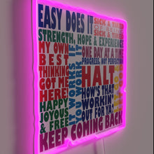 Charger l&#39;image dans la galerie, Neon light inspires hope in 12 step recovery journey progress.