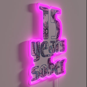 15 Years of Sobriety Celebrated with Vibrant Paisley Design Neon Sign