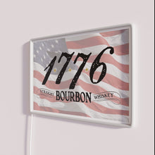 Charger l&#39;image dans la galerie, Bright vibrant RGB neon logo decoration featuring 1776 Bourbon branding