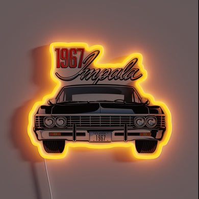 Vintage-inspired 1967 Chevrolet Impala Neon Sign with Color-Changing RGB Lighting