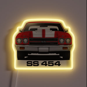 Vintage Muscle Car Iconic Sign with RGB LED Neon Lighting Effects
